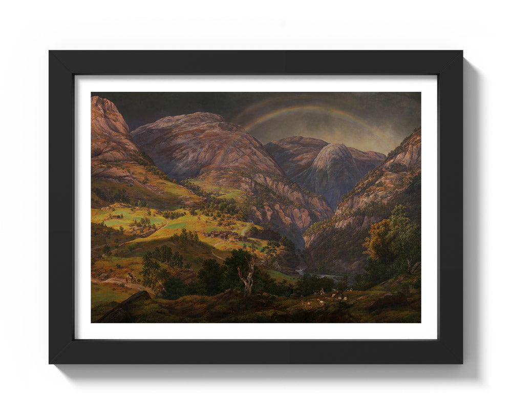 View from Stalheim by Johan Christian Dahl - Compact / With Margin / Black Frame