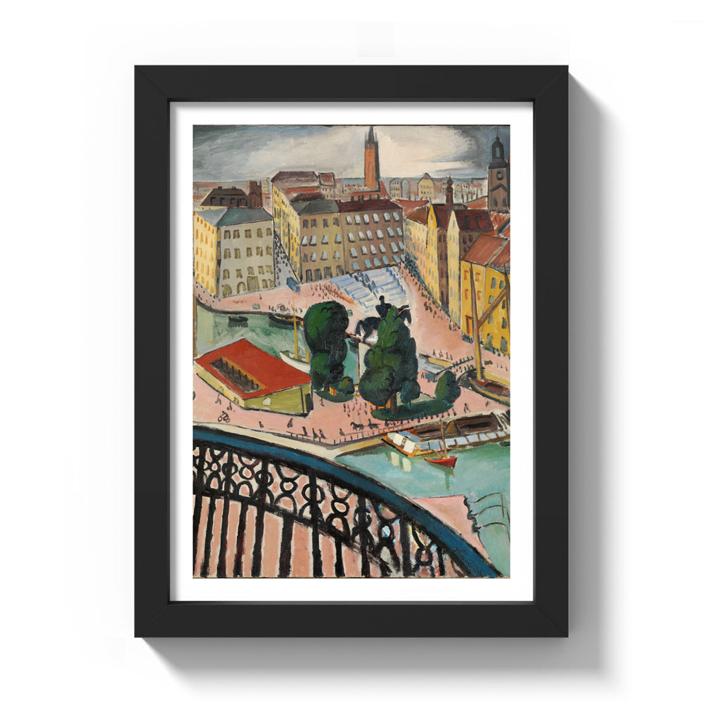 Karl Johan's Square, Stockholm by Isaac Grünewald - Compact / With Margin / Black Frame