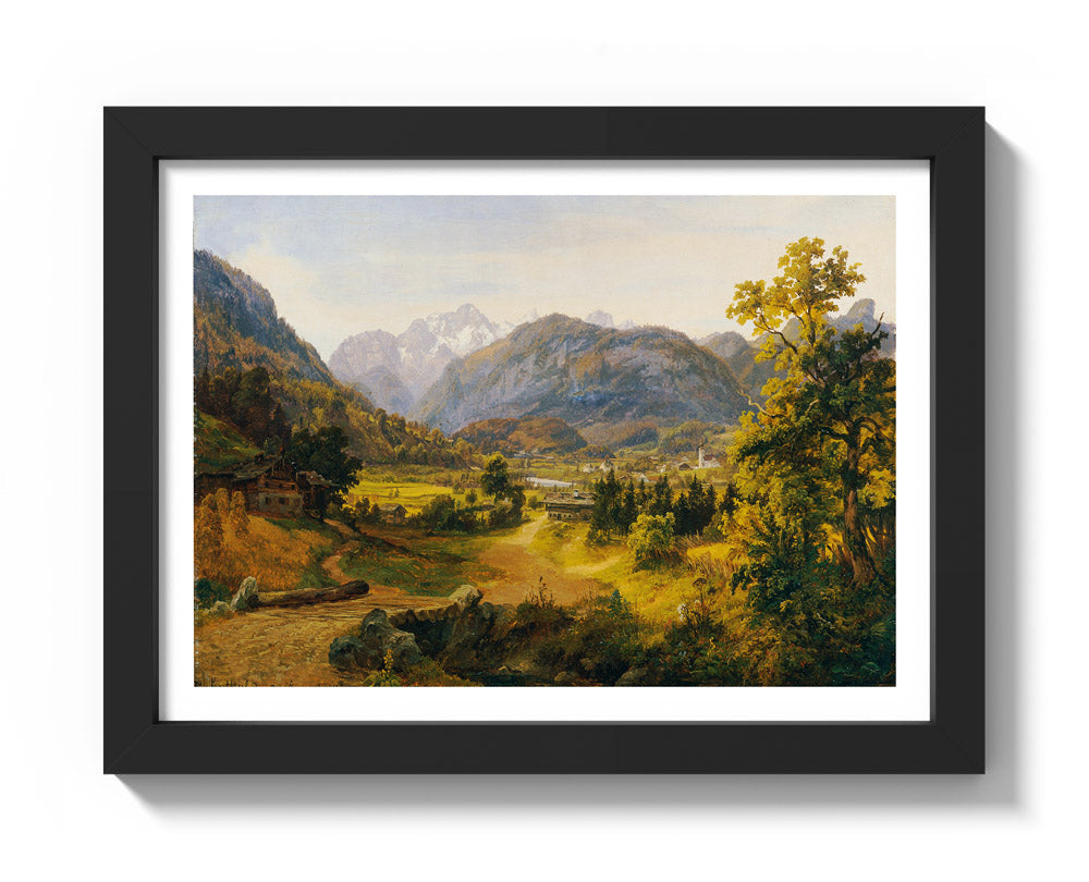 The Unknown Valley in Salzburg by Anton Schiffer - Compact / With Margin / Black Frame