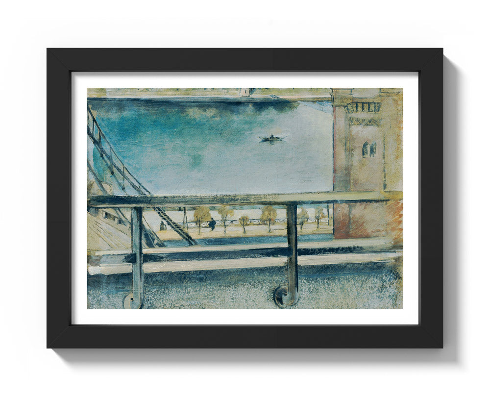 View of the Vltava, Prague by Friedl Dicker-Brandeis - Compact / With Margin / Black Frame