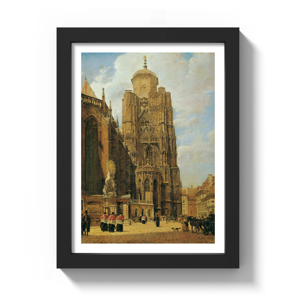 The St. Stephen's Cathedral in Vienna by Jakob Alt - Compact / With Margin / Black Frame