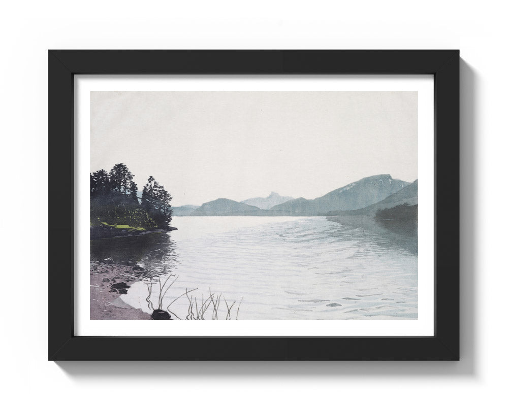 A mountain lake by Hans Frank - Compact / With Margin / Black Frame
