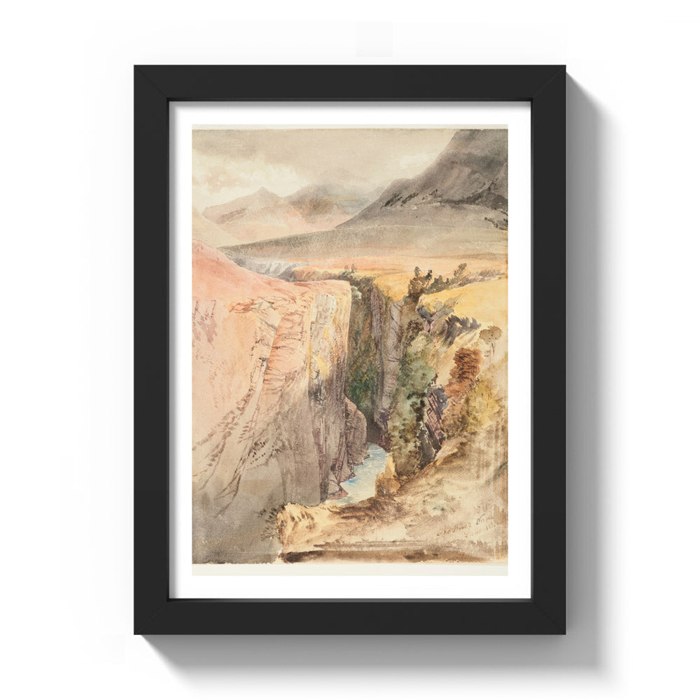The River Von, near Lake Wakatipu by Nicholas Chevalier - Compact / With Margin / Black Frame