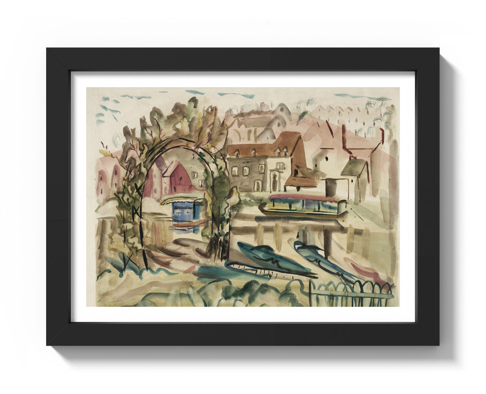 On the River Severn by Frances Hodgkins - Compact / With Margin / Black Frame