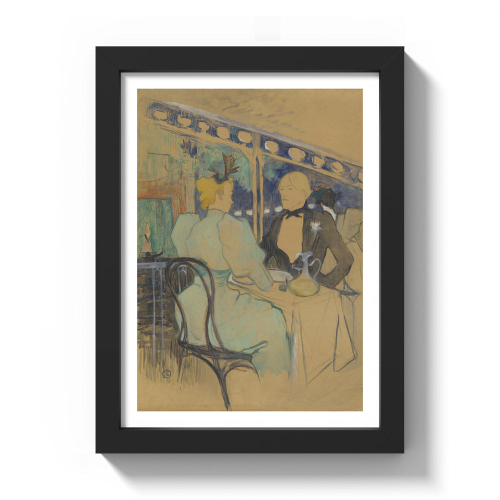Henri de Toulouse–Lautrec - Fashionable People at Les Ambassadeurs - Compact / With Margin / Black Frame