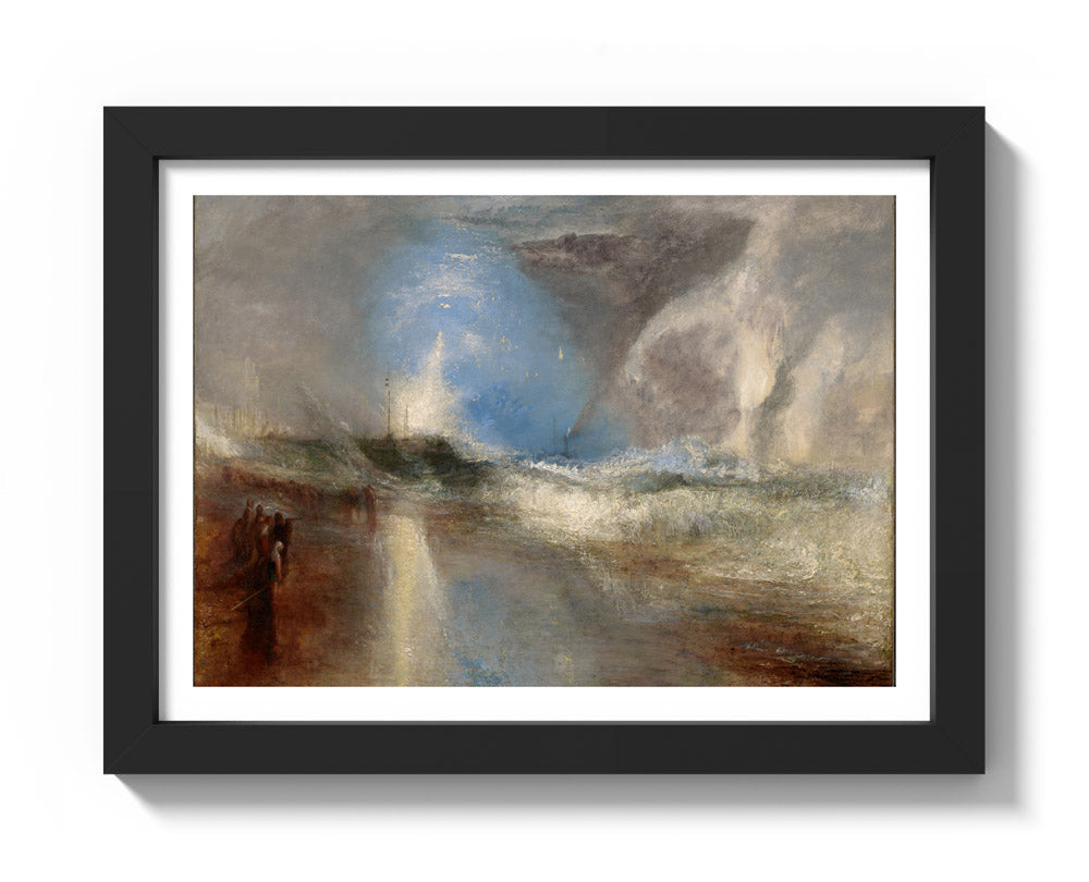 Joseph Mallord William Turner - Rockets and Blue Lights (Close at Hand) to Warn Steamboats of Shoal Water - Compact / With Margin / Black Frame