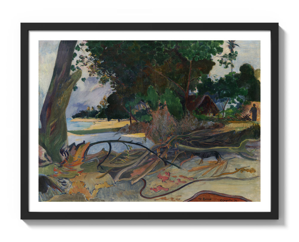 The Hibiscus Tree by Paul Gauguin - Large / With Margin / Black Frame
