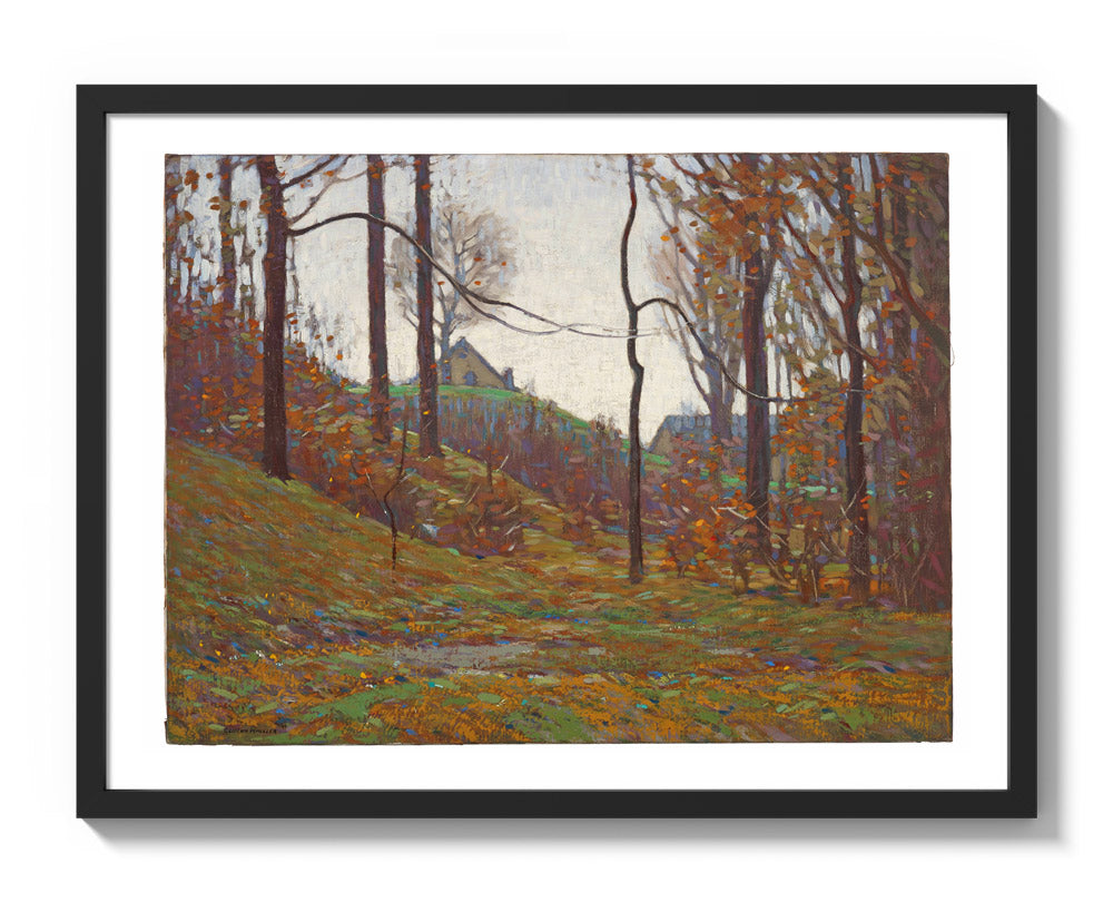 Near Pleasant Run, Irvington, Indianapolis by Clifton A. Wheeler - Large / With Margin / Black Frame