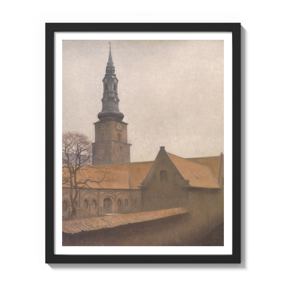 St. Peter's Church, Copenhagen by Vilhelm Hammershøi - Medium / With Margin / Black Frame