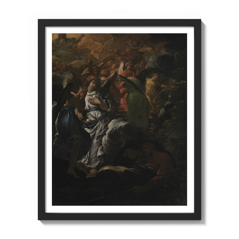 The Dream of Jacob by Girolamo Troppa - Medium / With Margin / Black Frame
