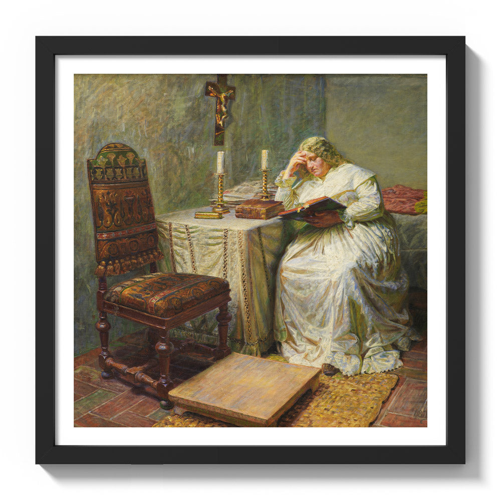 Leonora Christina in the Blue Tower by Kristian Zahrtmann - Medium / With Margin / Black Frame