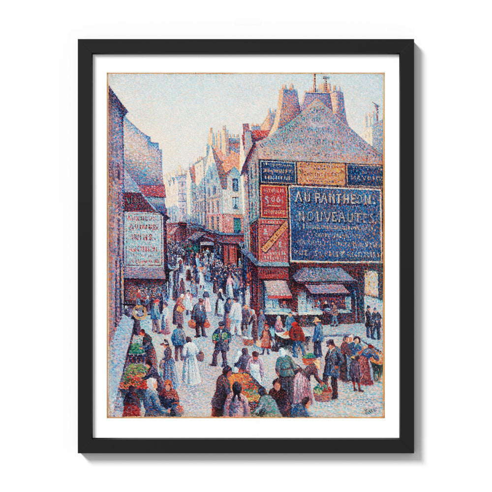 La Rue Mouffetard by Maximilien Luce - Medium / With Margin / Black Frame