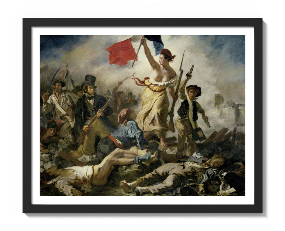 Eugène Delacroix - Liberty Leading the People - Medium / With Margin / Black Frame
