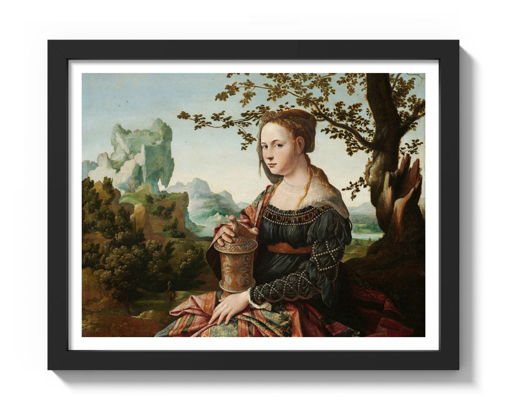 Mary Magdalene by Jan van Scorel - Small / With Margin / Black Frame