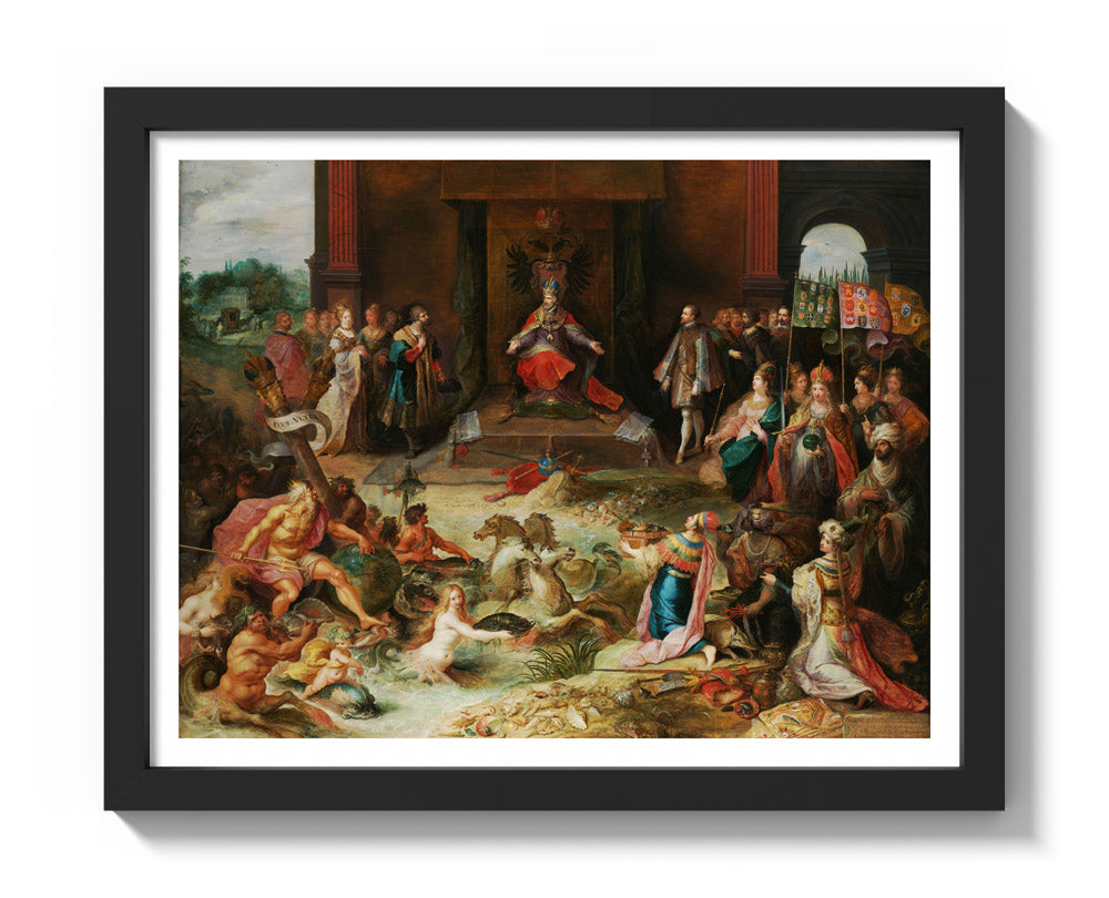 Allegory on the Abdication of Emperor Charles v in Brussels by Frans Francken (II) - Small / With Margin / Black Frame
