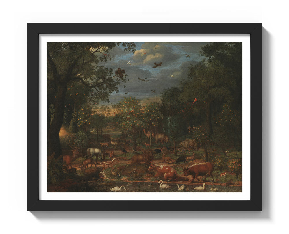 Paradise before the Fall of Man by Franz Rösel von Rosenhof - Small / With Margin / Black Frame