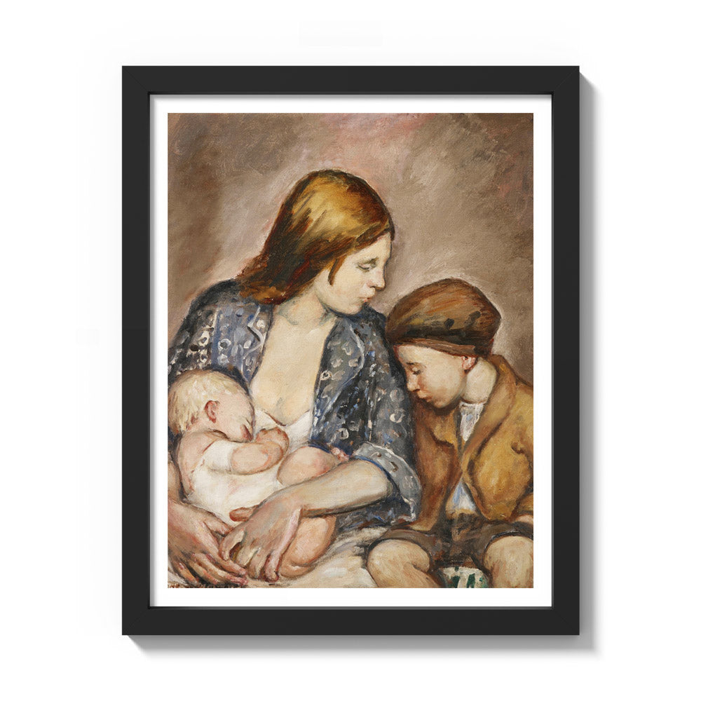 Young Mother by Anne Goldthwaite - Small / With Margin / Black Frame