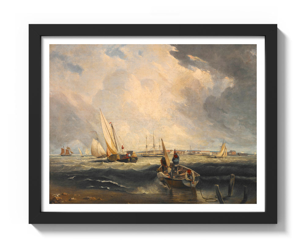 Bligh Sands, Sheerness by Clarkson Stanfield - Small / With Margin / Black Frame
