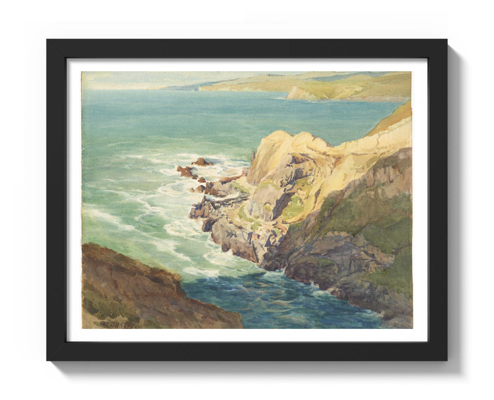 Evening shadows, Taylor's Mistake by Alfred Baxter - Small / With Margin / Black Frame