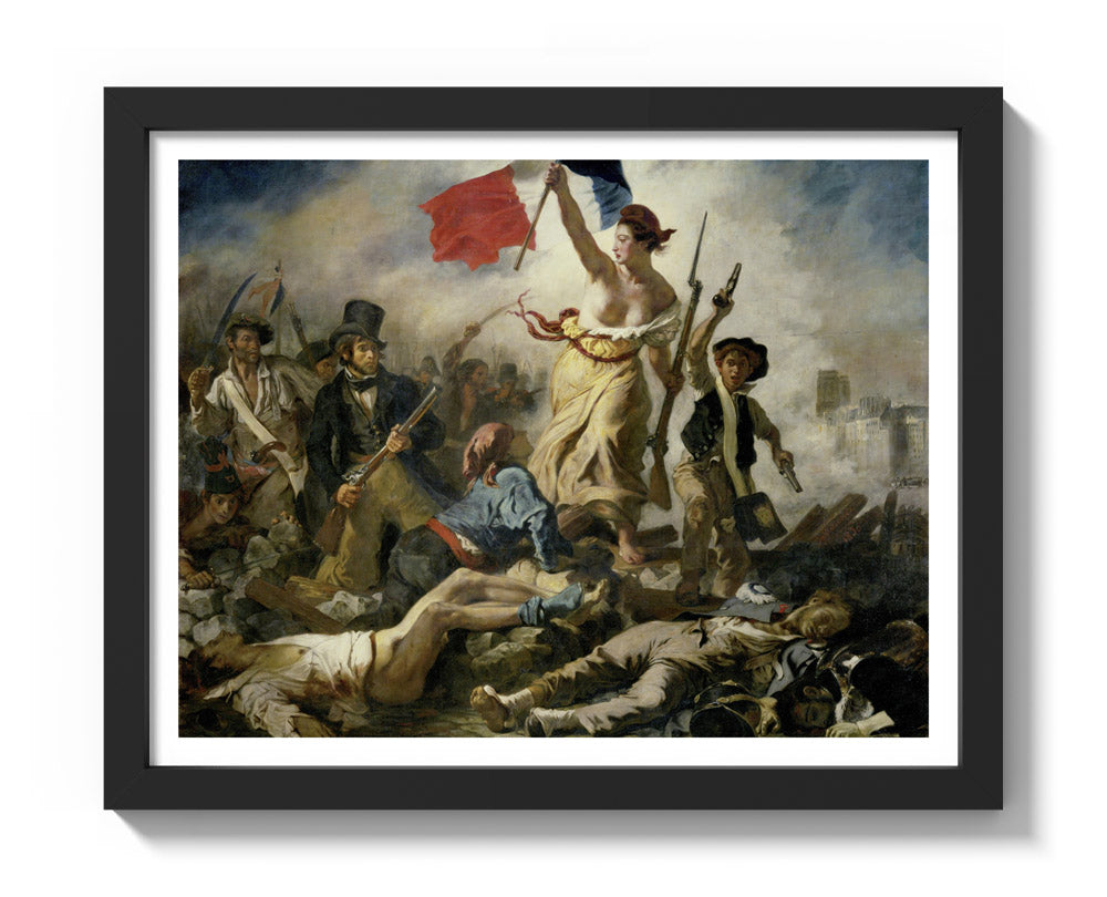 Eugène Delacroix - Liberty Leading the People - Small / With Margin / Black Frame