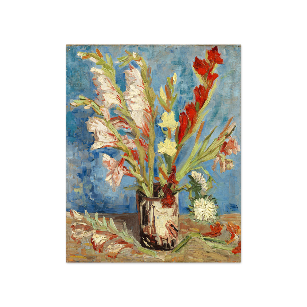 Vase with Gladioli and Chinese Asters by Vincent van Gogh - Compact / Full Bleed / No Frame