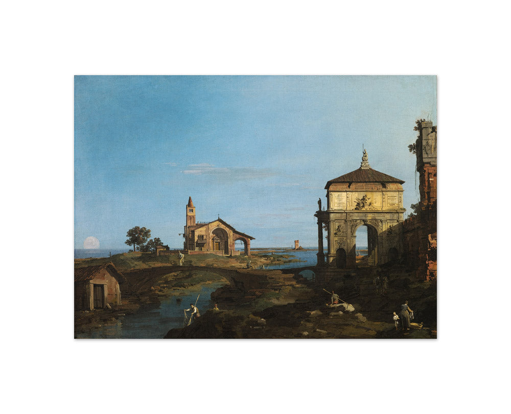 An Island in the Lagoon with a Gateway... by Canaletto - Compact / Full Bleed / No Frame