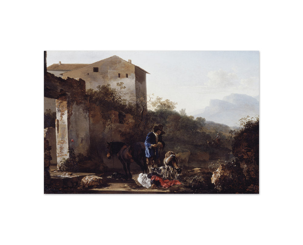 Landscape with a Goatherd by Adam Pynacker - Compact / Full Bleed / No Frame