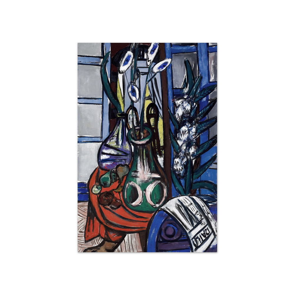 Large Still Life Interior (Blue) by Max Beckmann - Compact / Full Bleed / No Frame