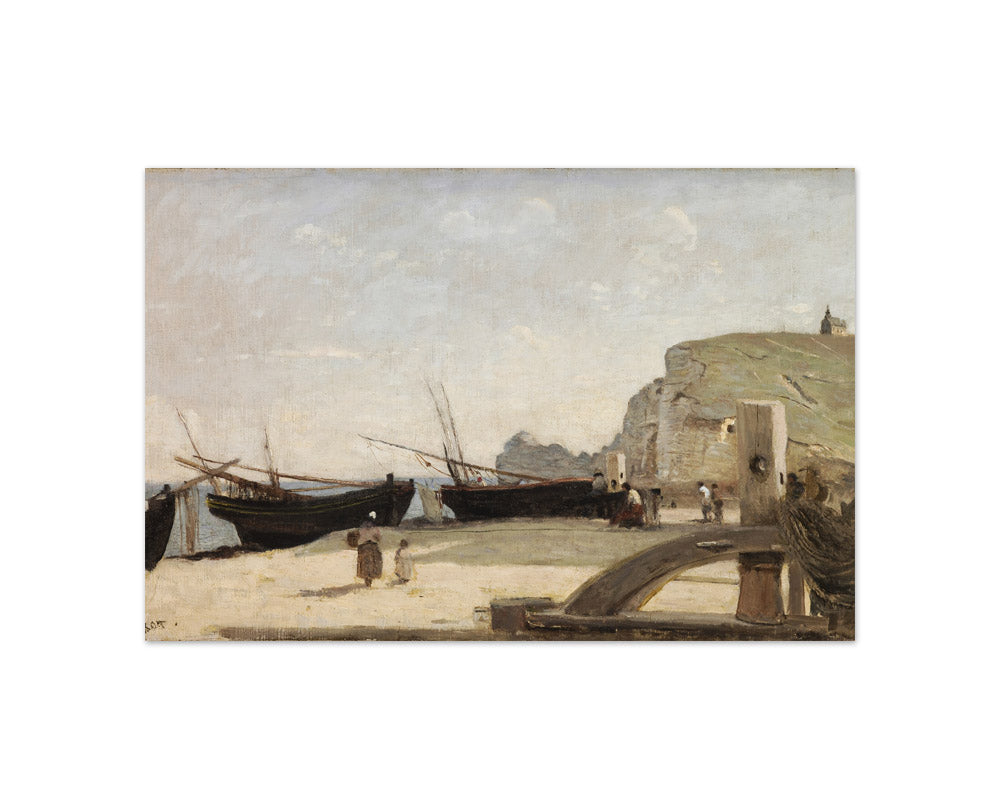 The Beach, Étretat by Jean-Baptiste-Camille Corot - Compact / Full Bleed / No Frame