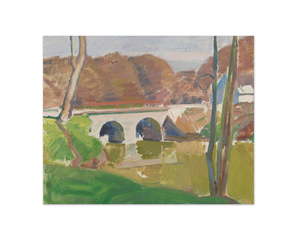 Landscape with Bridge by Knud Ove Hilkier - Compact / Full Bleed / No Frame
