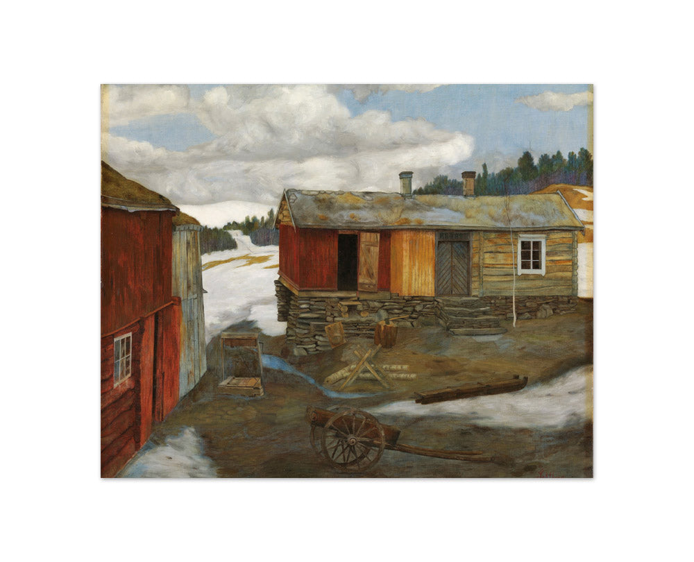 Courtyard in Slush at Røros by Harald Sohlberg - Compact / Full Bleed / No Frame