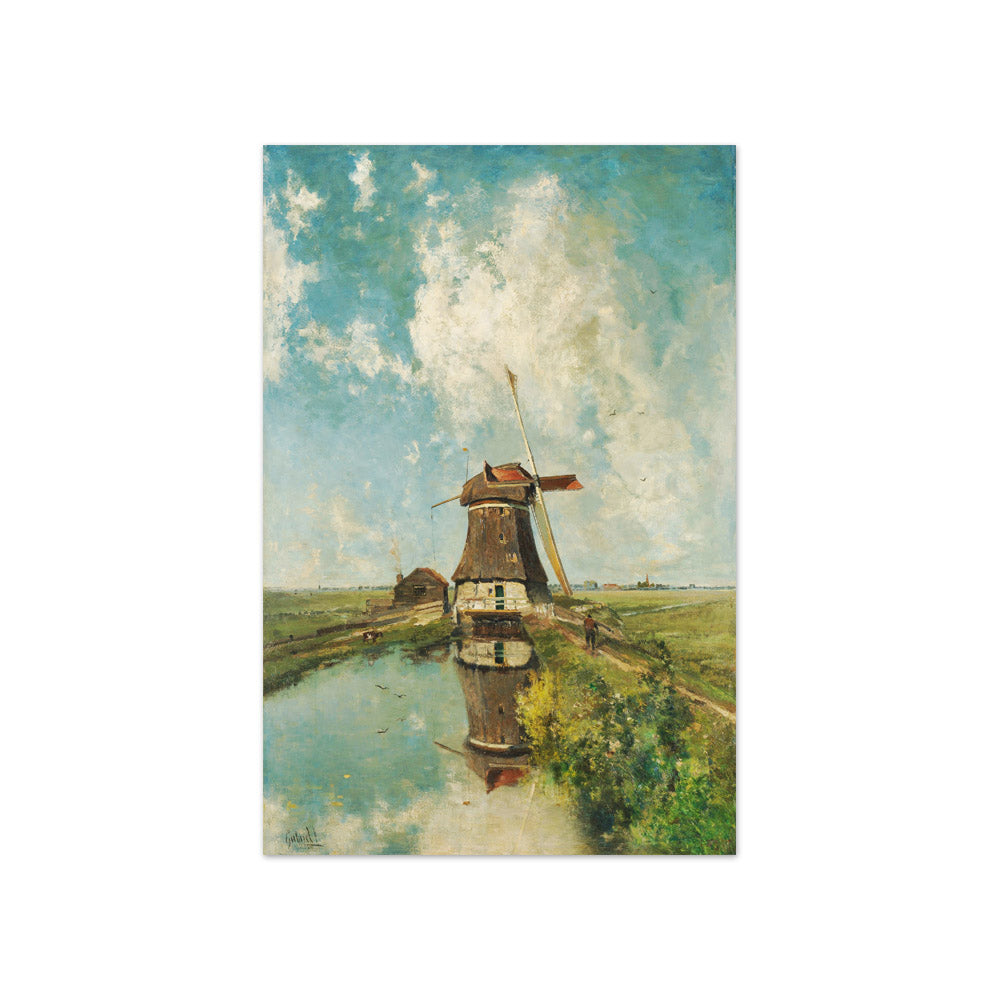 A Windmill on a Polder Waterway, Known as ‘In the Month of July’ by Paul Joseph Constantin Gabriël - Compact / Full Bleed / No Frame