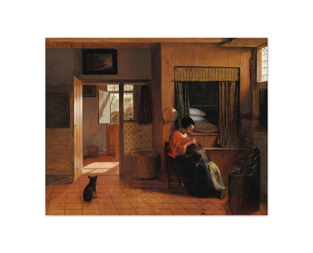 A Mother Delousing her Child’s Hair, Known as ‘A Mother’s Duty’ by Pieter de Hooch - Compact / Full Bleed / No Frame