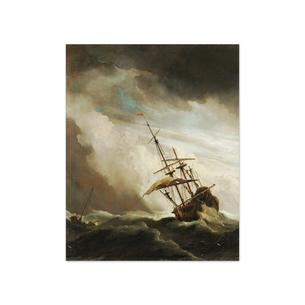 A Ship on the High Seas Caught by a Squall, Known as ‘The Gust’ by Willem van de Velde the Younger - Compact / Full Bleed / No Frame