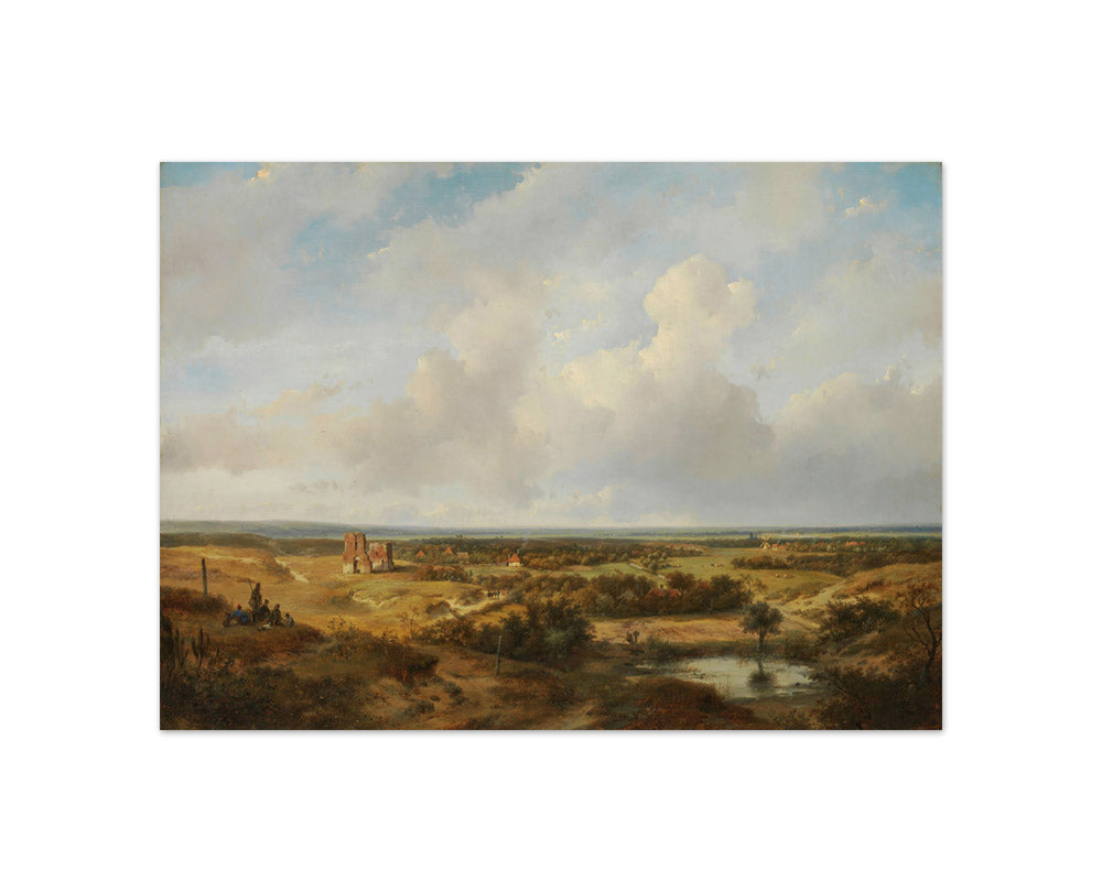 View of the Dunes with the Ruins of Brederode Castle near Santpoort by Andreas Schelfhout - Compact / Full Bleed / No Frame