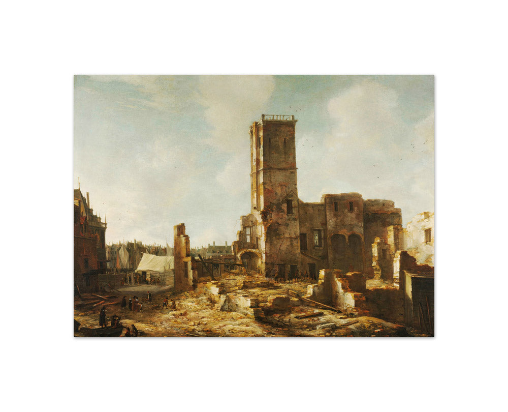 The Ruins of the Old Town Hall of Amsterdam after the Fire of 7 July 1652 by Jan Abrahamsz. Beerstraten - Compact / Full Bleed / No Frame