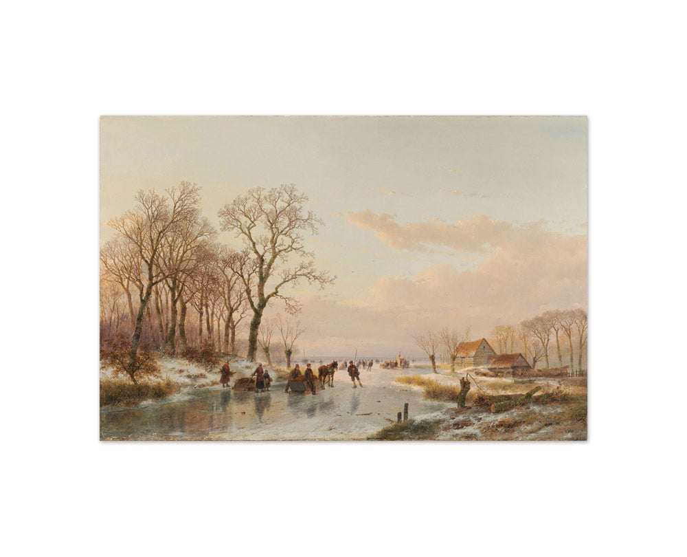 A Frozen Canal near the River Maas by Andreas Schelfhout - Compact / Full Bleed / No Frame