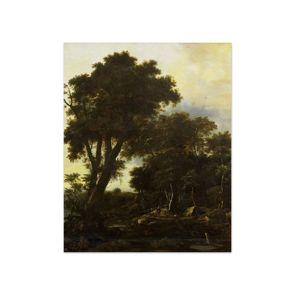 Forest landscape with lean-to by Roelant Roghman - Compact / Full Bleed / No Frame