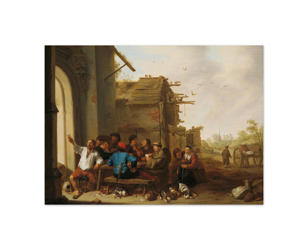 Figures before a Village Inn by Cornelis Saftleven - Compact / Full Bleed / No Frame