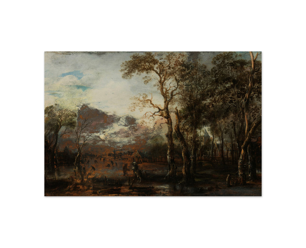 Wooded Landscape with Hunter/Winter Landscape by Aert van der Neer - Compact / Full Bleed / No Frame