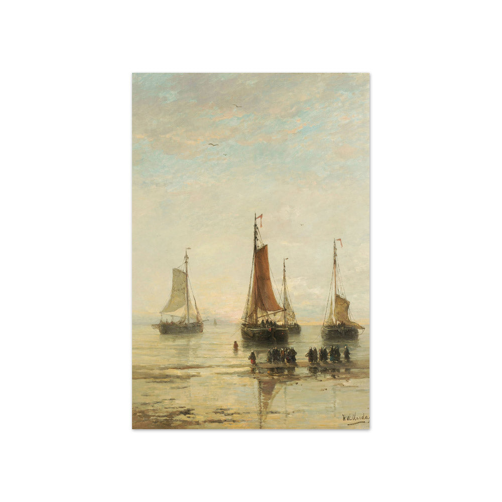 Bluff-Bowed Scheveningen Boats at Anchor by Hendrik Willem Mesdag - Compact / Full Bleed / No Frame