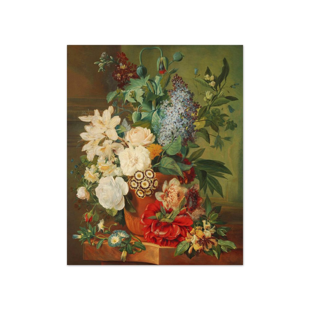 Flowers in a Terra Cotta Vase by Albertus Jonas Brandt - Compact / Full Bleed / No Frame