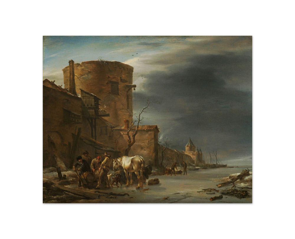 The City Wall of Haarlem in the Winter by Nicolaes Pietersz Berchem - Compact / Full Bleed / No Frame