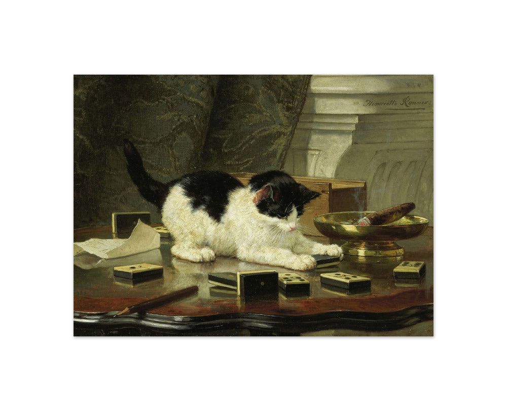 Cat at Play by Henriëtte Ronner - Compact / Full Bleed / No Frame