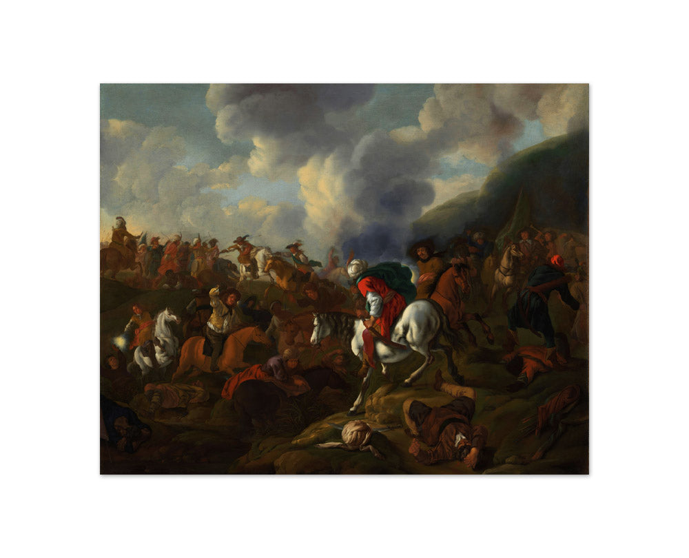 A Cavalry Encounter between Turkish Troops and the Troops of the Austrian Emperor by Jacques Muller - Compact / Full Bleed / No Frame