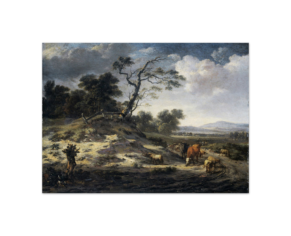 Landscape with Cattle on a Country Road by Jan Wijnants - Compact / Full Bleed / No Frame