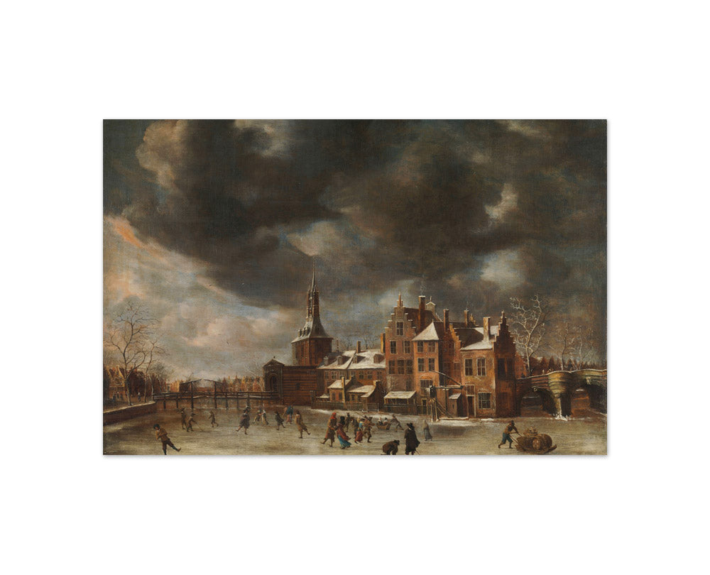 The Blauwpoort in Leiden in the Winter by Abraham Beerstraten - Compact / Full Bleed / No Frame