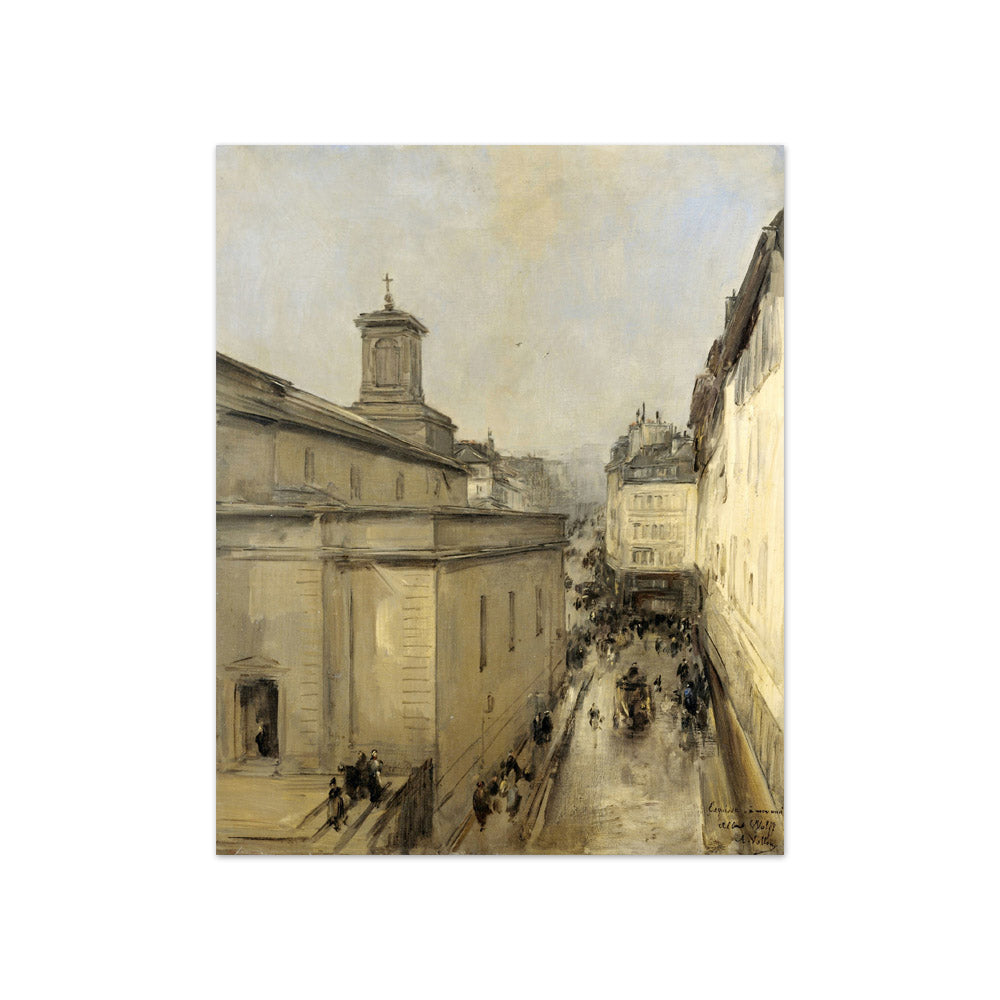 View of Notre Dame de Lorette and Rue Fléchier in Paris by Antoine Vollon - Compact / Full Bleed / No Frame