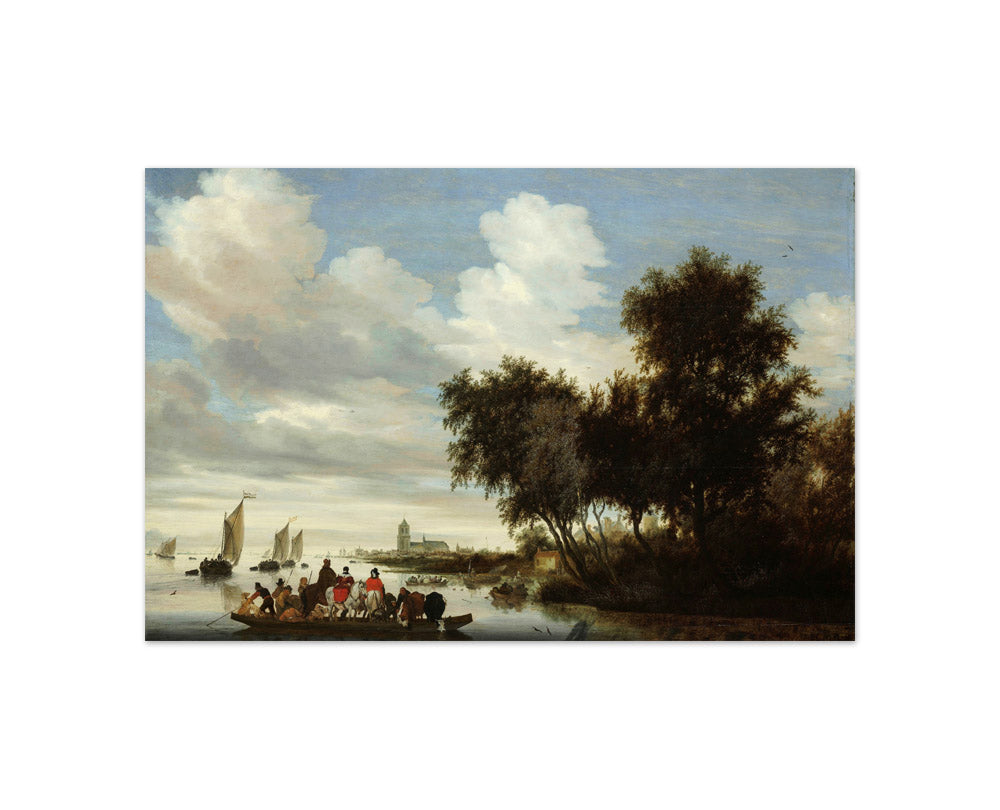 River Landscape with Ferry by Salomon van Ruysdael - Compact / Full Bleed / No Frame