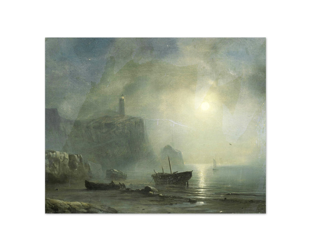 View of a Rocky Coast by Moonlight by Théodore Gudin - Compact / Full Bleed / No Frame